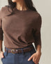 Women's Premium Slub Long Sleeve Crew Tee - Chestnut